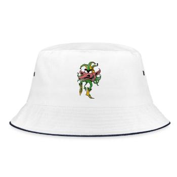 🤡 CIRCUS CLOWN Spaß und seltsame Geschenkartikel - Bucket Hat - Weiß/Navy - Vorne