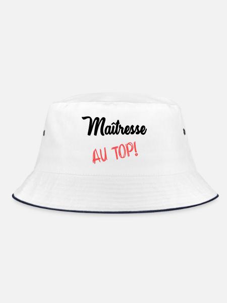 GELIEBTE - Bucket Hat - Weiß/Navy - Vorne