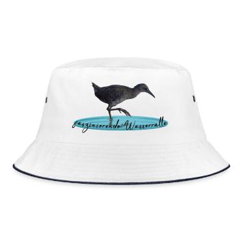 Wasserralle Ralle - Bucket Hat - Weiß/Navy - Vorne