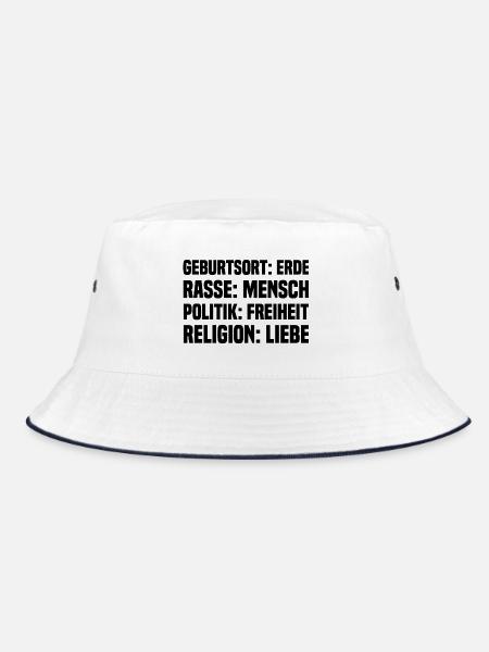 Erde Mensch Freiheit Liebe - Bucket Hat - Weiß/Navy