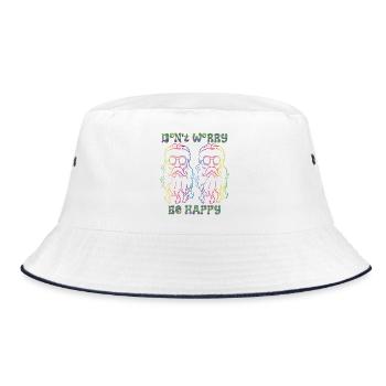 Psychedelische Hippies - Bucket Hat - Weiß/Navy - Vorne