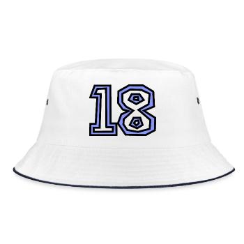 18. 18 YEARS OLD. 18th ANNIVERSARY. BIRTHDAY 18 YEARS. - Bucket Hat - white/navy - Front