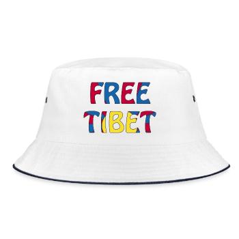 free tibet - Bucket Hat - Weiß/Navy - Vorne