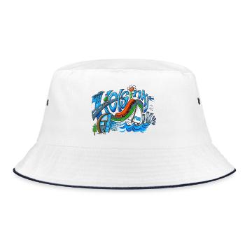 HELSINKI FRESH SUMMER DRAWING - 165 Produkte ansehen - Bucket Hat - Weiß/Navy - Vorne