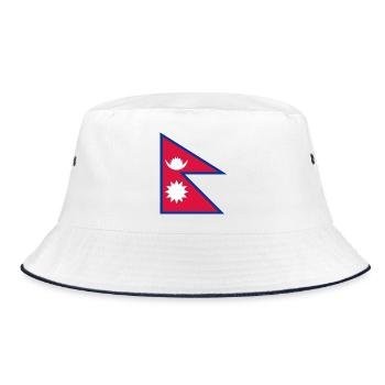 Nepal - Bucket Hat - Weiß/Navy - Vorne