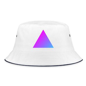 Dreieck Farbig - Bucket Hat - Weiß/Navy - Vorne