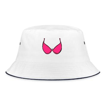 Brüste BH Rosa - Bucket Hat - Weiß/Navy - Vorne