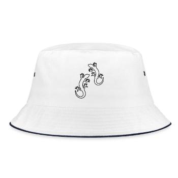 gecko zwei - Bucket Hat - Weiß/Navy - Vorne