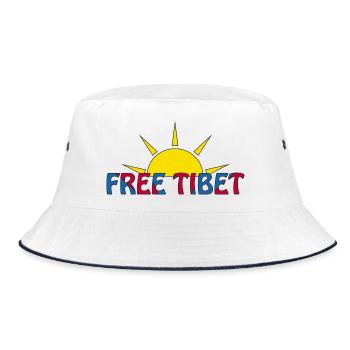 free tibet - Bucket Hat - Weiß/Navy - Vorne
