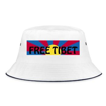 free tibet - Bucket Hat - Weiß/Navy - Vorne