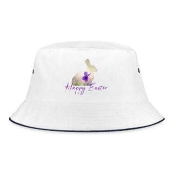 Happy Easter - Bucket Hat - Weiß/Navy - Vorne