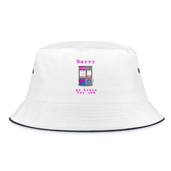 Kirmes Automat Gehirn Greifer claw machine - Bucket Hat - Weiß/Navy - Vorne