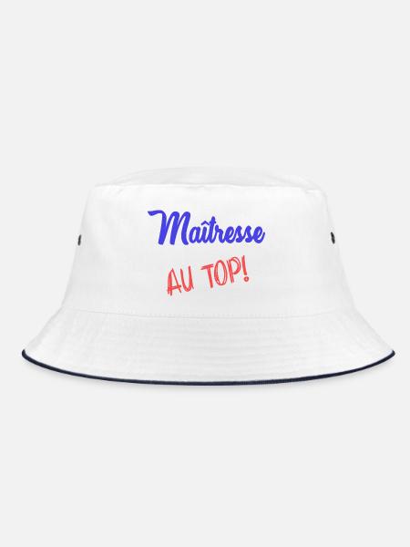 GELIEBTE - Bucket Hat - Weiß/Navy - Vorne