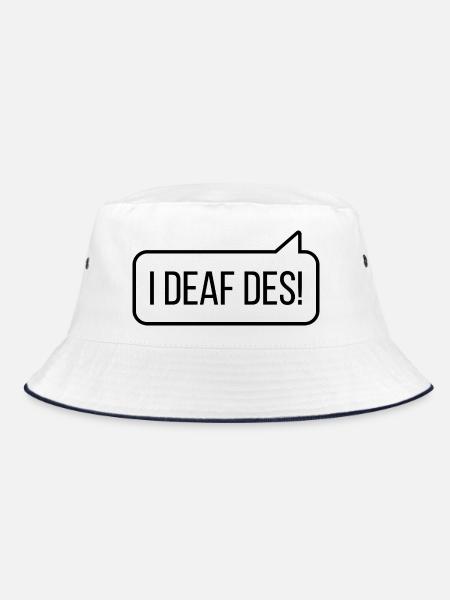 I deaf des! - Bayrisch für "Ich darf das!" - Bucket Hat - Weiß/Navy