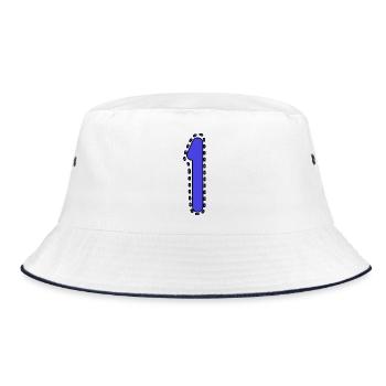 1. 1 JAHR. 1. JAHRESTAG. 1 JAHR GEBURTSTAG - Bucket Hat - Weiß/Navy - Vorne