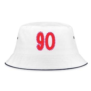 90. 90 JAHRE. 90. JAHRESTAG. 90-JÄHRIGES JUBILÄUM. - Bucket Hat - Weiß/Navy - Vorne