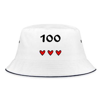 100. 100 JAHRE. 100-JÄHRIGES JUBILÄUM. 100. GEBURTSTAG - Bucket Hat - Weiß/Navy - Vorne