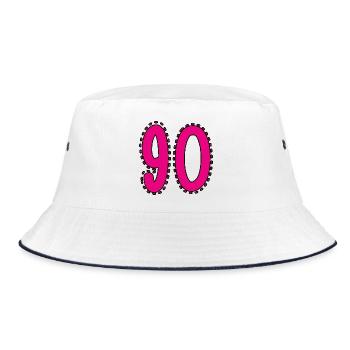 90. 90 JAHRE. 90. JAHRESTAG. 90-JÄHRIGES JUBILÄUM. - Bucket Hat - Weiß/Navy - Vorne