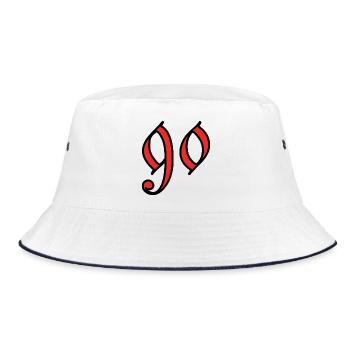 90. 90 JAHRE. 90. JAHRESTAG. 90-JÄHRIGES JUBILÄUM. - Bucket Hat - Weiß/Navy - Vorne