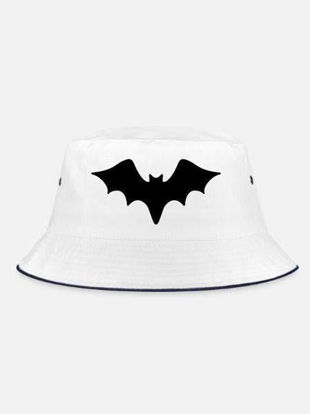Halloween Fledermaus - Icon - Bucket Hat - Weiß/Navy