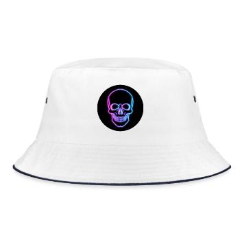 Neon Skull - Bucket Hat - Weiß/Navy - Vorne