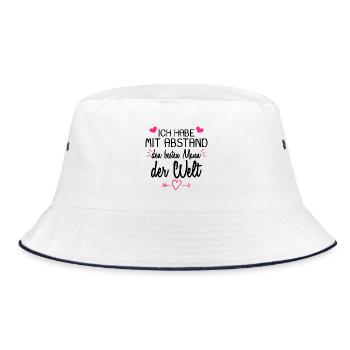 Ich habe mit Abstand den besten Mann der Welt. - Bucket Hat - Weiß/Navy - Vorne