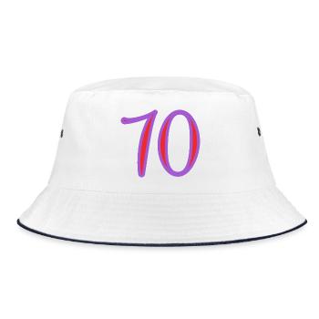 70. 70 YEARS. 70TH ANNIVERSARY. 70TH ANNIVERSARY. - Bucket Hat - white/navy - Front