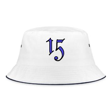 15. 15 JAHRE. 15. JAHRESTAG. 15-JÄHRIGES JUBILÄUM. - Bucket Hat - Weiß/Navy - Vorne