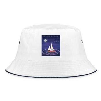 Sterne sind mein Wegweiser - Bucket Hat - Weiß/Navy - Vorne