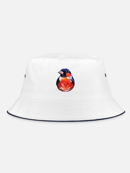 Gimpel Bunte Aquarell-Tierillustration - Bucket Hat - Weiß/Navy