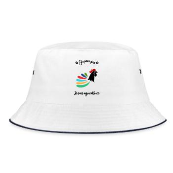 BAUER. BAUER. LANDWIRTSCHAFT. FIRMA - Bucket Hat - Weiß/Navy - Vorne