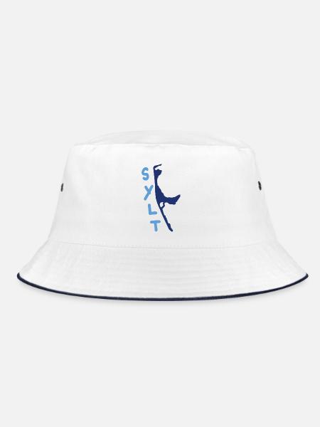 sylt blau mit schriftzug - Bucket Hat - Weiß/Navy