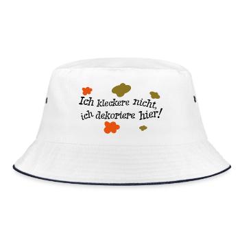 Ich kleckere nicht, ich dekoriere hier! - Bucket Hat - Weiß/Navy - Vorne