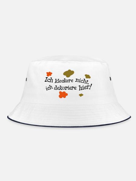 Ich kleckere nicht, ich dekoriere hier! - Bucket Hat - Weiß/Navy