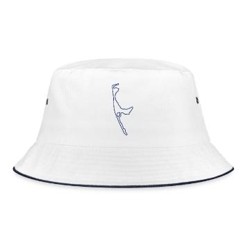 sylt umriss blau - Bucket Hat - Weiß/Navy - Vorne