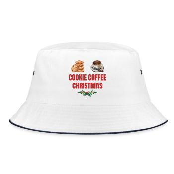 Cookie Coffee Christmas Eve - Bucket Hat - white/navy - Front
