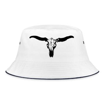tierschädel rind - Bucket Hat - Weiß/Navy - Vorne