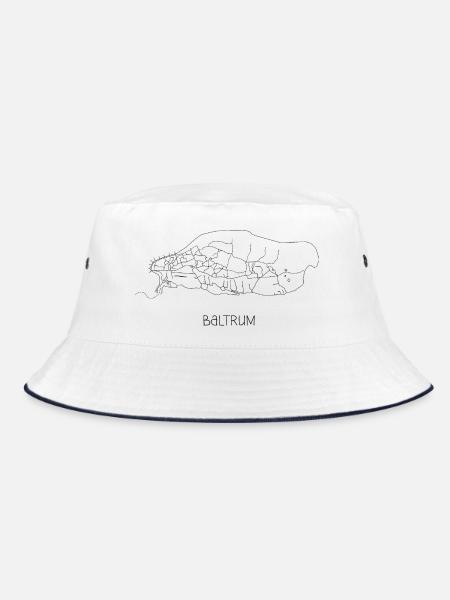 Baltrum. - Bucket Hat - Weiß/Navy