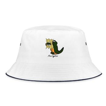 Navigator - Bucket Hat - white/navy - Front
