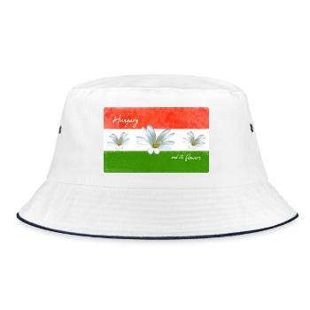 Ungarn Fahne ungarisch - Bucket Hat - Weiß/Navy - Vorne