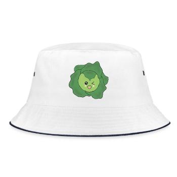 Salat Gemüse Kostüm Fasching Karneval Partnershirt - Bucket Hat - Weiß/Navy - Vorne