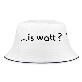 is watt - Bucket Hat - Weiß/Navy - Vorne