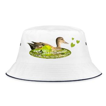 Schnatterente schnattern Quasselstrippe - Bucket Hat - Weiß/Navy - Vorne