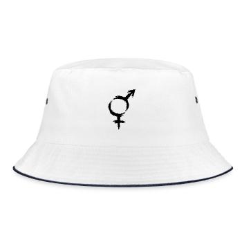 Hetero Symbol Mars Venus - Bucket Hat - Weiß/Navy - Vorne