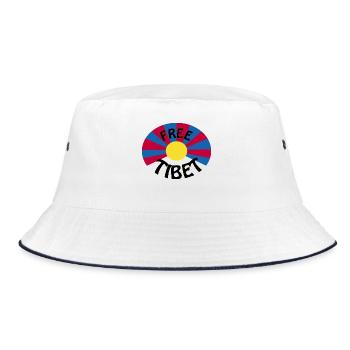 free tibet - Bucket Hat - Weiß/Navy - Vorne