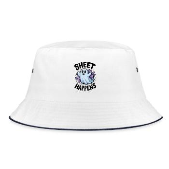 Sheet Happens - Bucket Hat - white/navy - Front