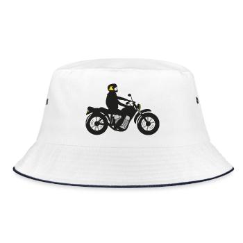 motorradfahrer - Bucket Hat - Weiß/Navy - Vorne