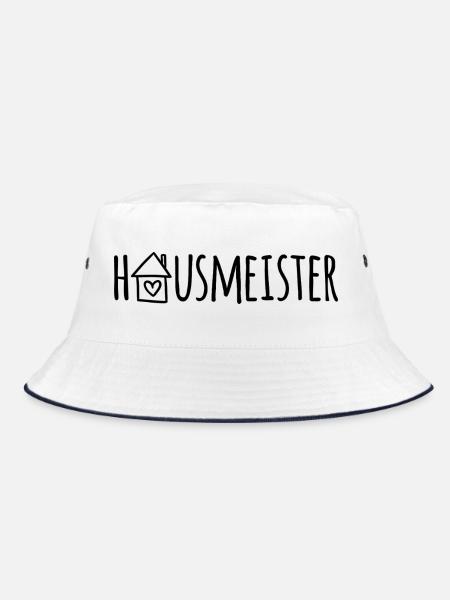 Hausmeister - Bucket Hat - Weiß/Navy - Vorne