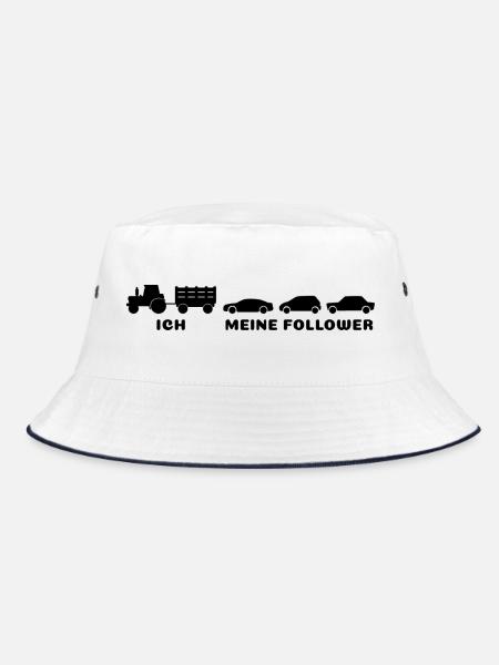 Ich, meine Follower - Bauer Landwirt - Bucket Hat - Weiß/Navy
