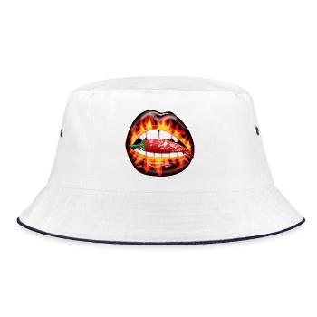 Mund Peperoni - Bucket Hat - Weiß/Navy - Vorne